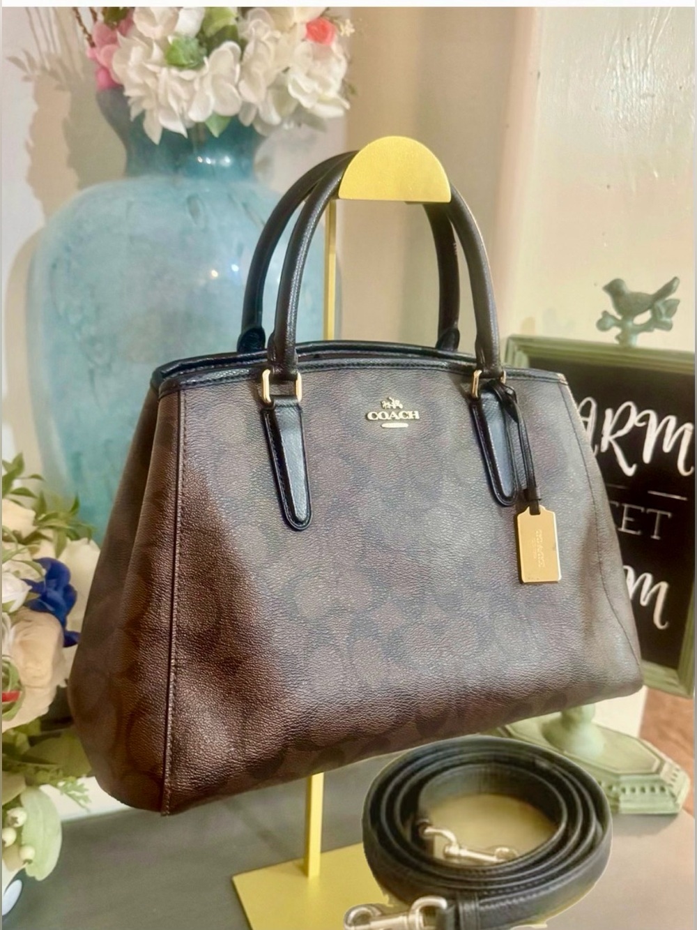 Coach Margot Carryall in Signature Canvas 2016 - F55932 - EUC